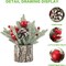 Small Christmas Tree, Artificial Mini Tabletop Christmas Tree Decorations with Christmas Ball Ornaments